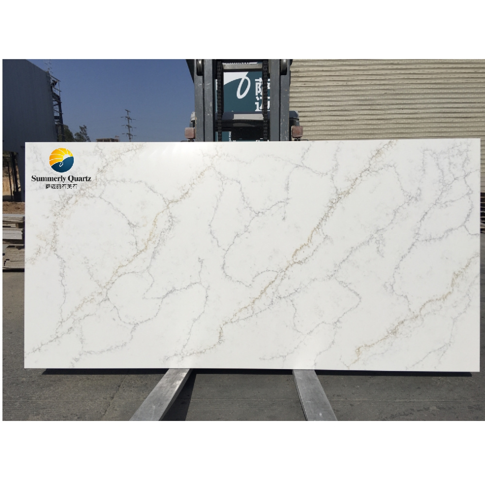 SUMMERLY White cararra marble tile quartz countertop Carolina Carrara Gold artificial stone quartz price