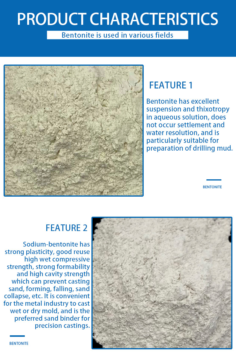 High quality bentonite white clay 25kg 50kg bag organic bentonite clay powder for animal feed