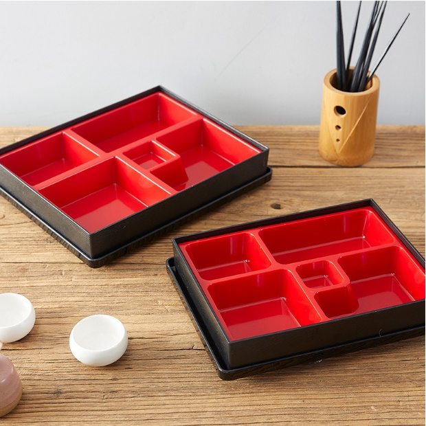 Hot selling multi-size lunch box 5-square Japanese-style lunch box business lunch box