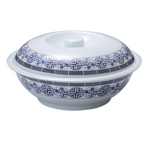 Chinese restaurant must have melamine soup bowl with lid oriental element design melamine soup bowl with lid