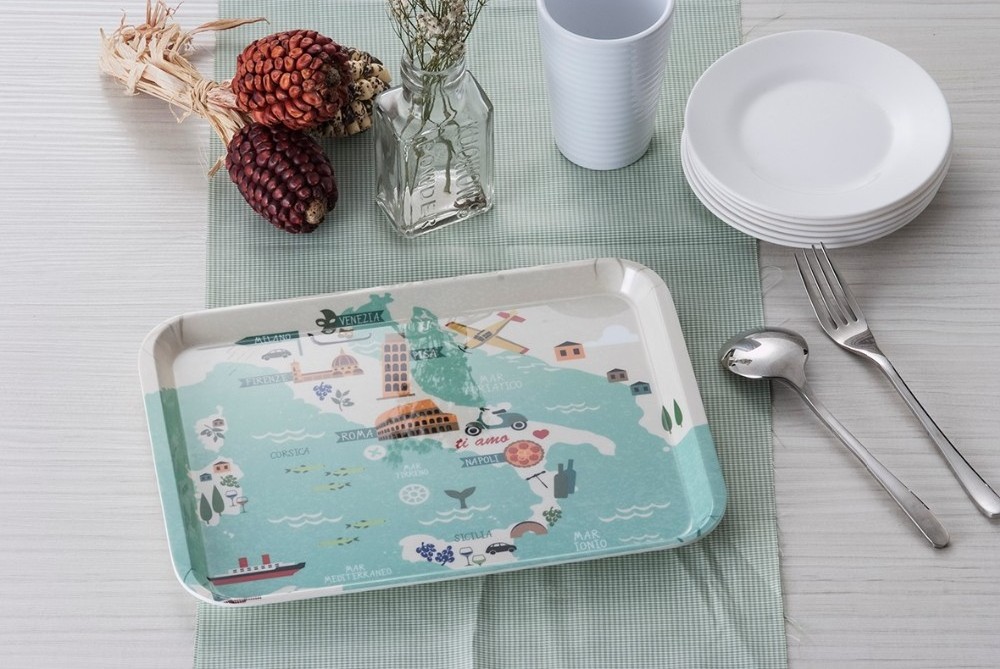 Wholesale Luxury Custom Melamine Rectangular Rolling Serving Trays