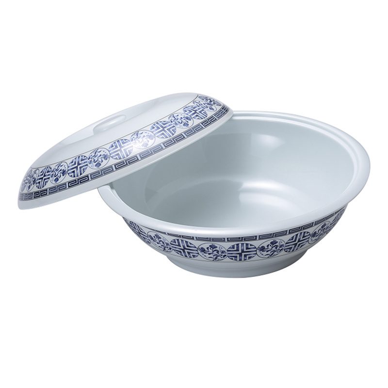 Chinese restaurant must have melamine soup bowl with lid oriental element design melamine soup bowl with lid