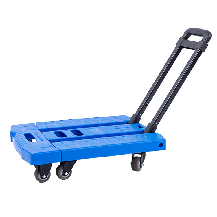 Folding hand truck and dolly 6 wheels 200kg load foldable luggage cart trolley