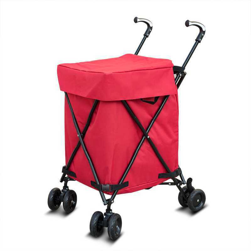 Portable multifunctional supermarket shopping folding trolley for elderly