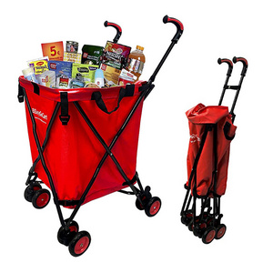 Portable multifunctional supermarket shopping folding trolley for elderly