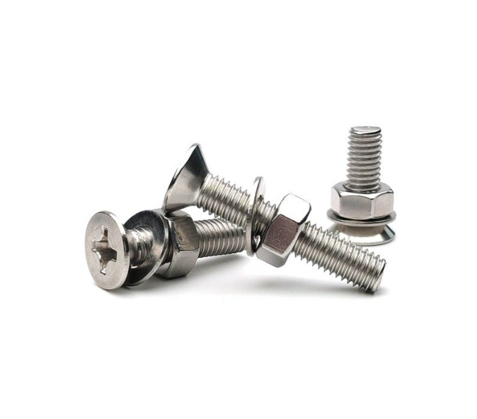 Din 965 Stainless Steel A2  A4 Phillips Flat Head Countersunk Machine Screws With Spring And Plain Washer 18-8