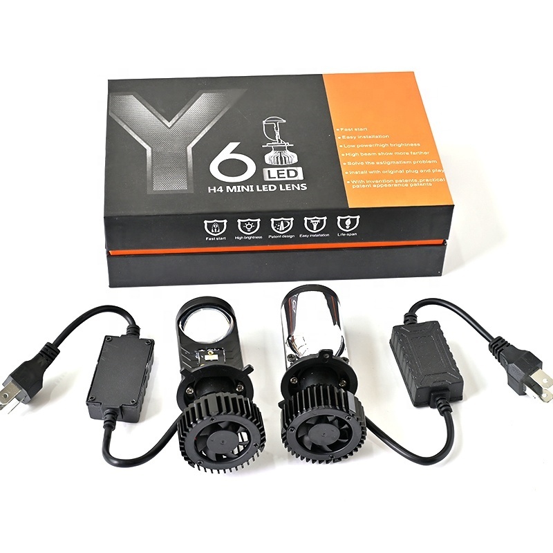 Y6 Y6d Y6s Y7D Y8 H4 Projector Bi Led Head Light Mini Lens Auto Led Headlight Bulb H4 Bi Led Projector Y6 Y7