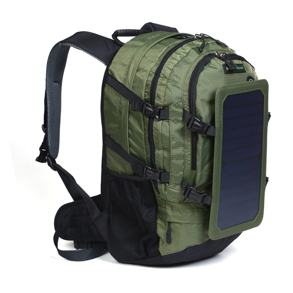 6.5W solar travel hiking bagpack removable solar panel power backpacks