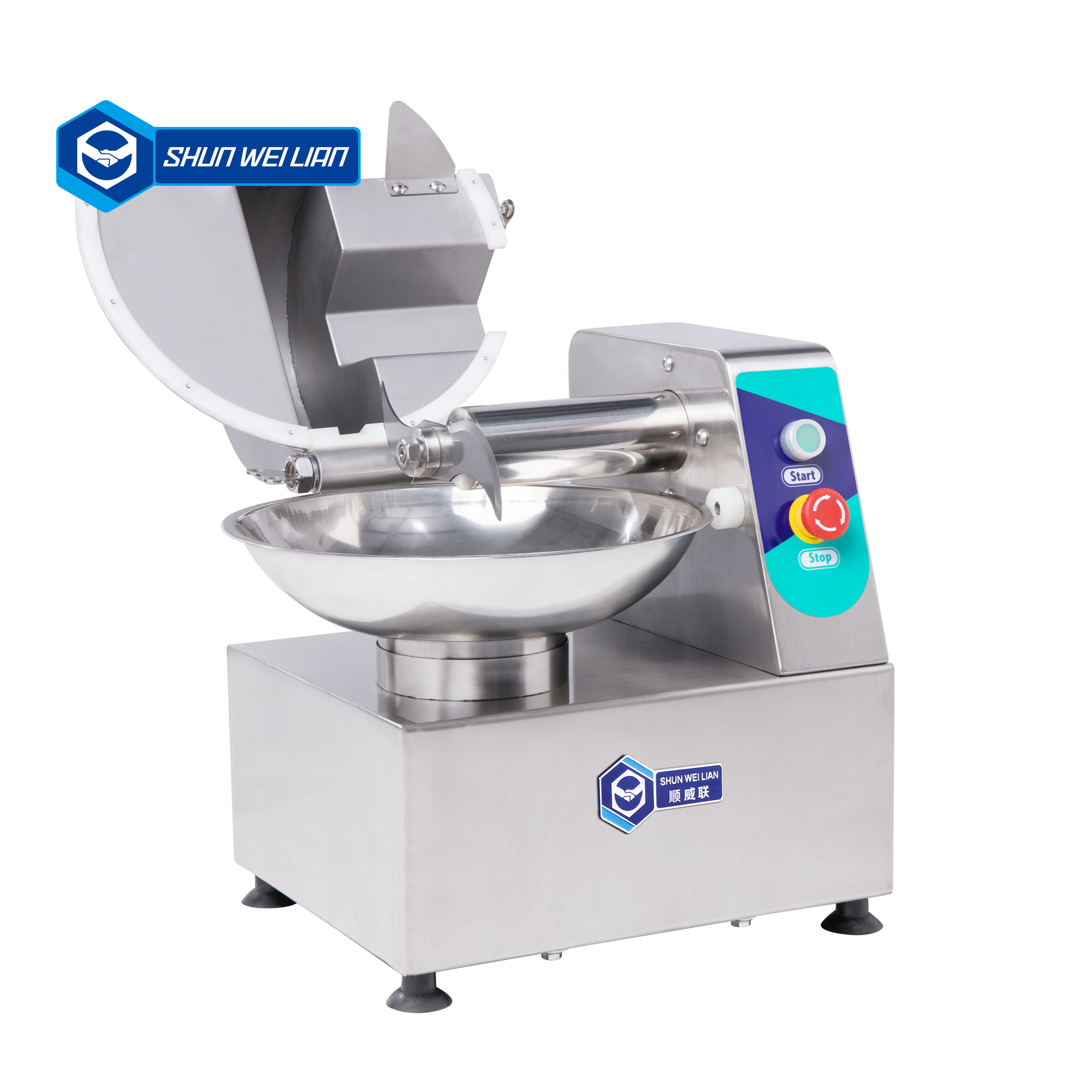 Cheaper price meat bowl cutter 5L table top bowl chopper stainless steel vacuum Bowl Cutter Chicken Meat Cutting Machine