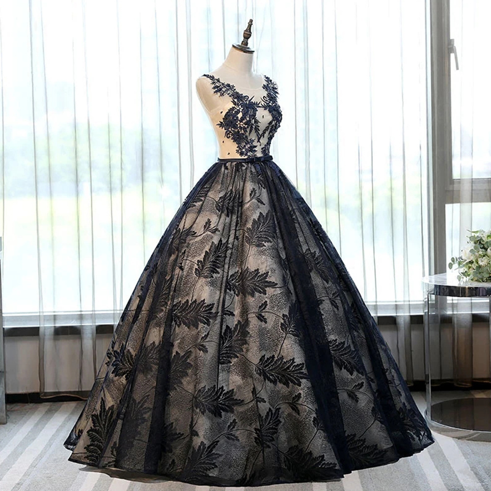 Manufacturers Undefined Elegant Sleeveless Designing Clothing Party Broken Pattern Black Evening Ball Gowns Prom Dresses