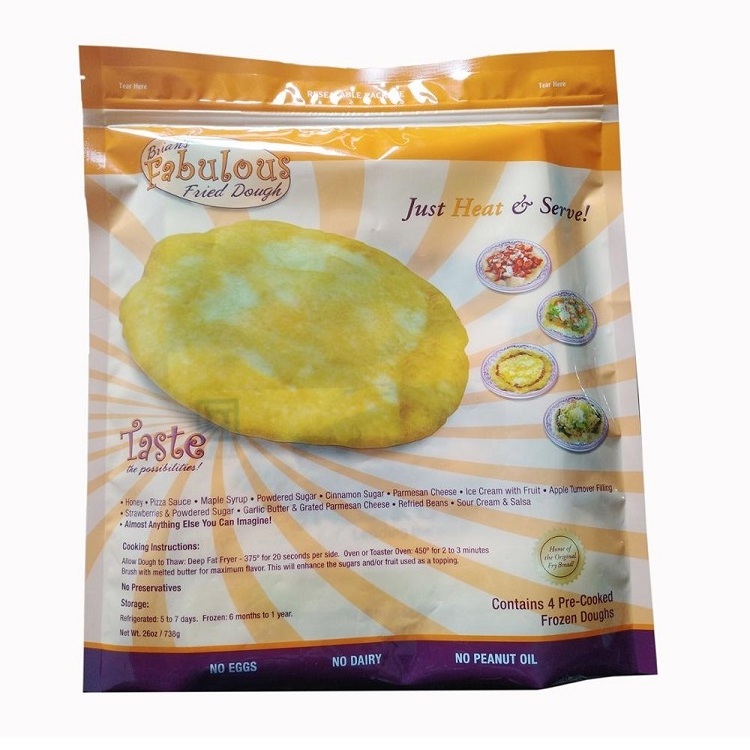 custom matte print plastic packaging tortilla bags with zipper