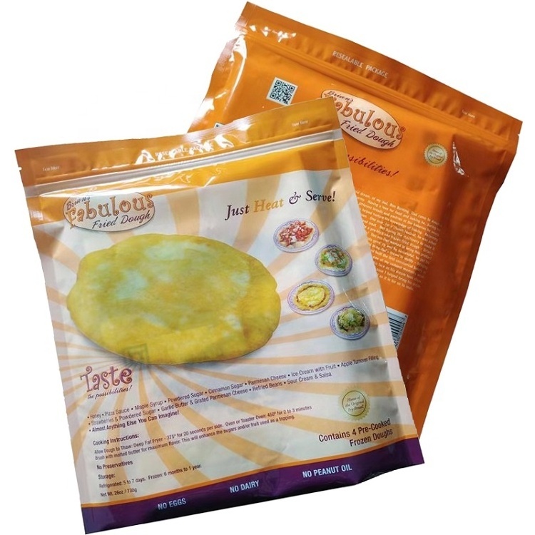 custom matte print plastic packaging tortilla bags with zipper