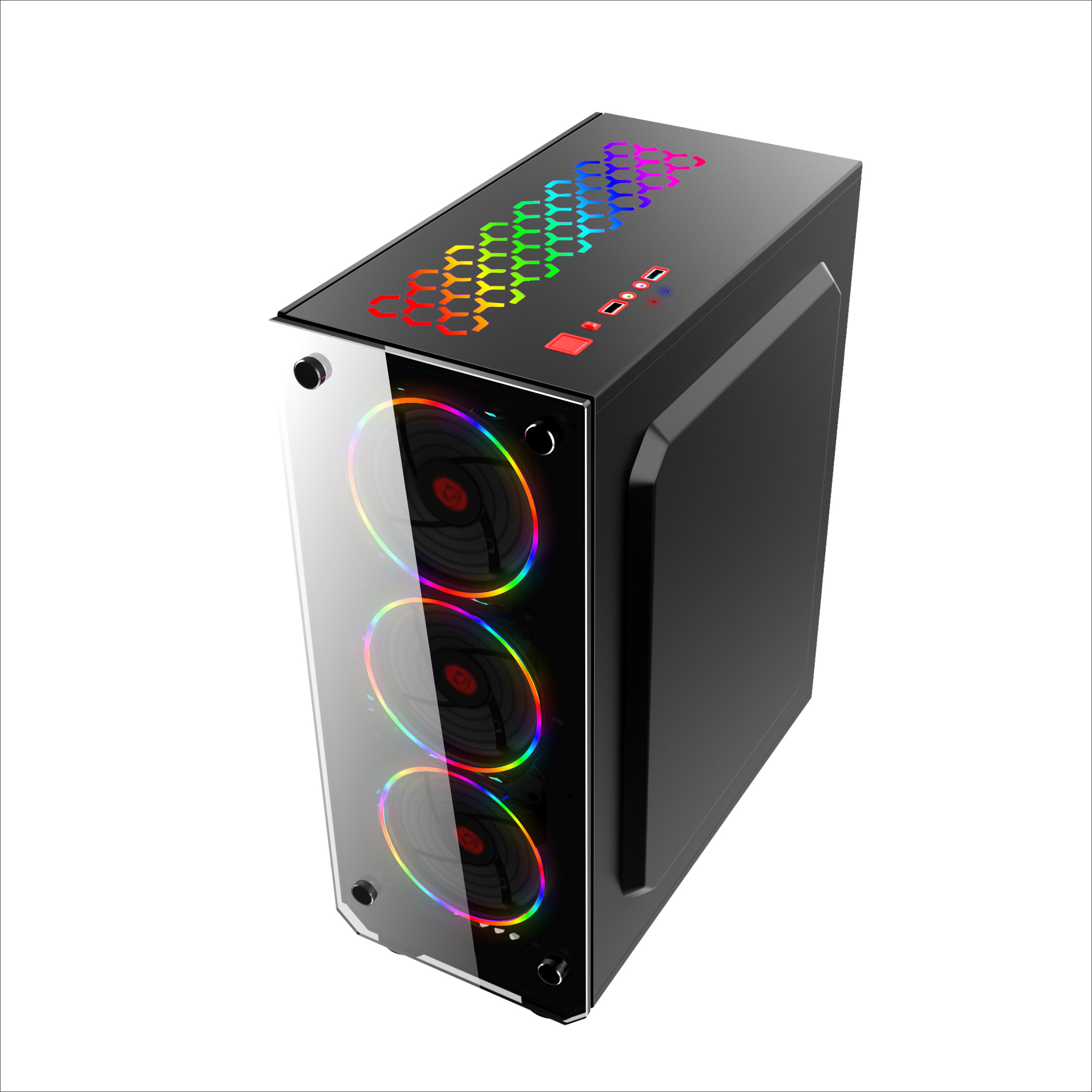 anime custom diy acrylic panel with lcd fan temperature display dustproof desktop pc gamer RGB gaming computer Case