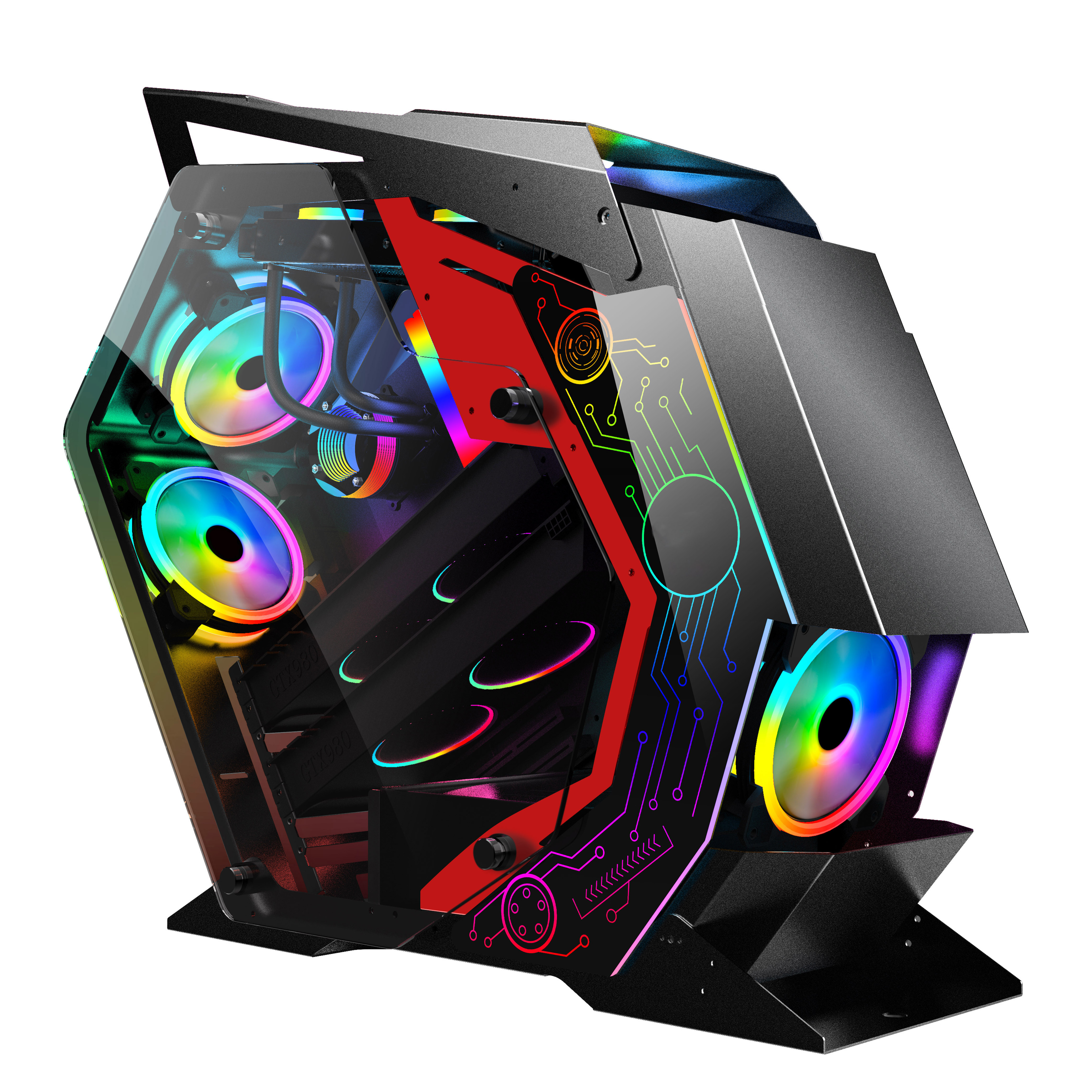 bulk carbon fiber front panel  with power supply cooler deluxe RGB manufacturing for pc gaming case