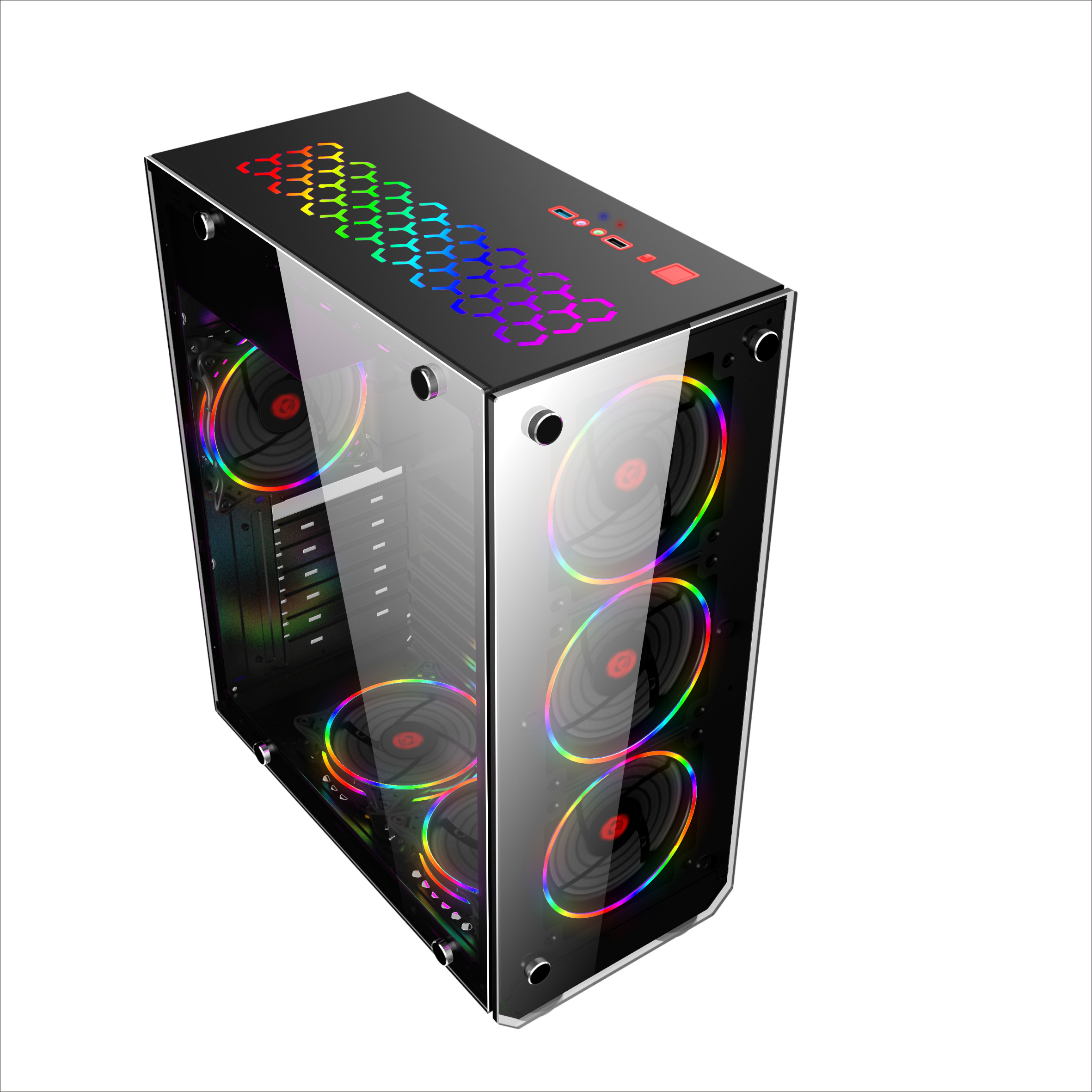 anime custom diy acrylic panel with lcd fan temperature display dustproof desktop pc gamer RGB gaming computer Case