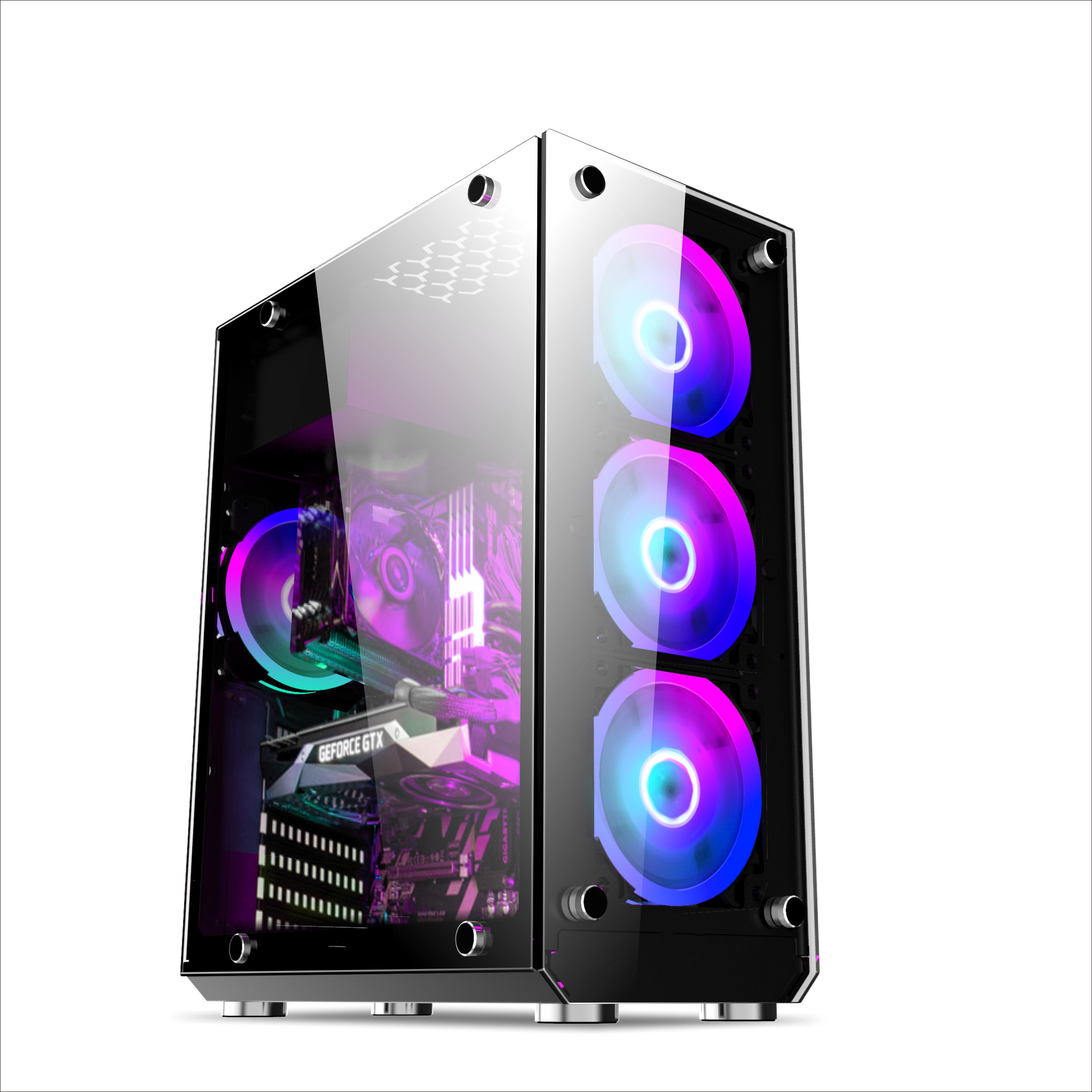 anime custom diy acrylic panel with lcd fan temperature display dustproof desktop pc gamer RGB gaming computer Case