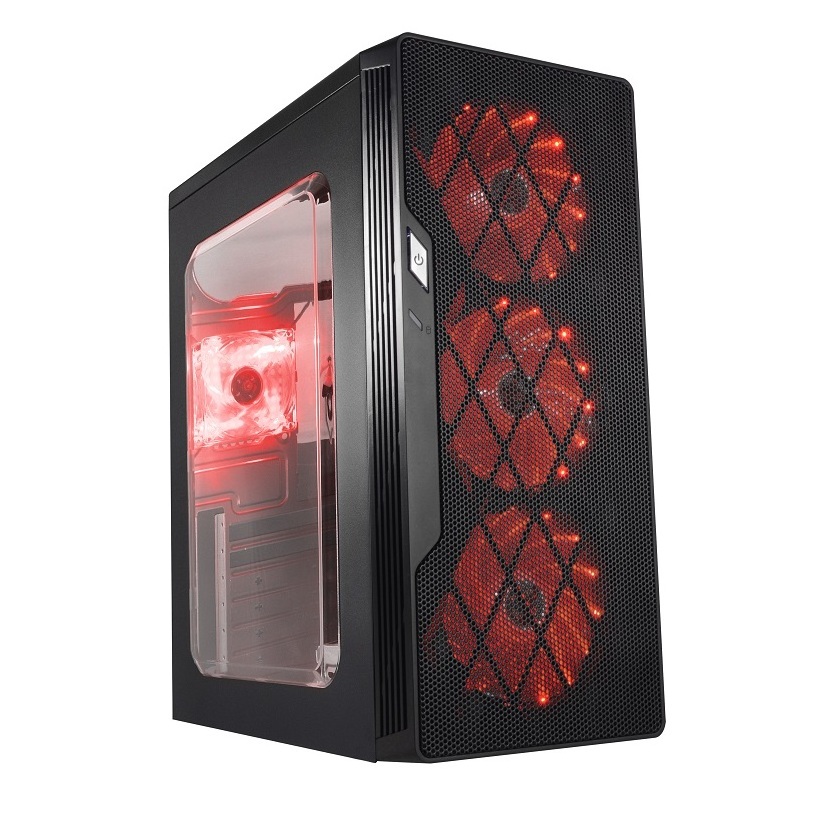 Mesh Metal Front Panel Tempered Glass Side Full Tower ATX Computer Case with RGB Fans