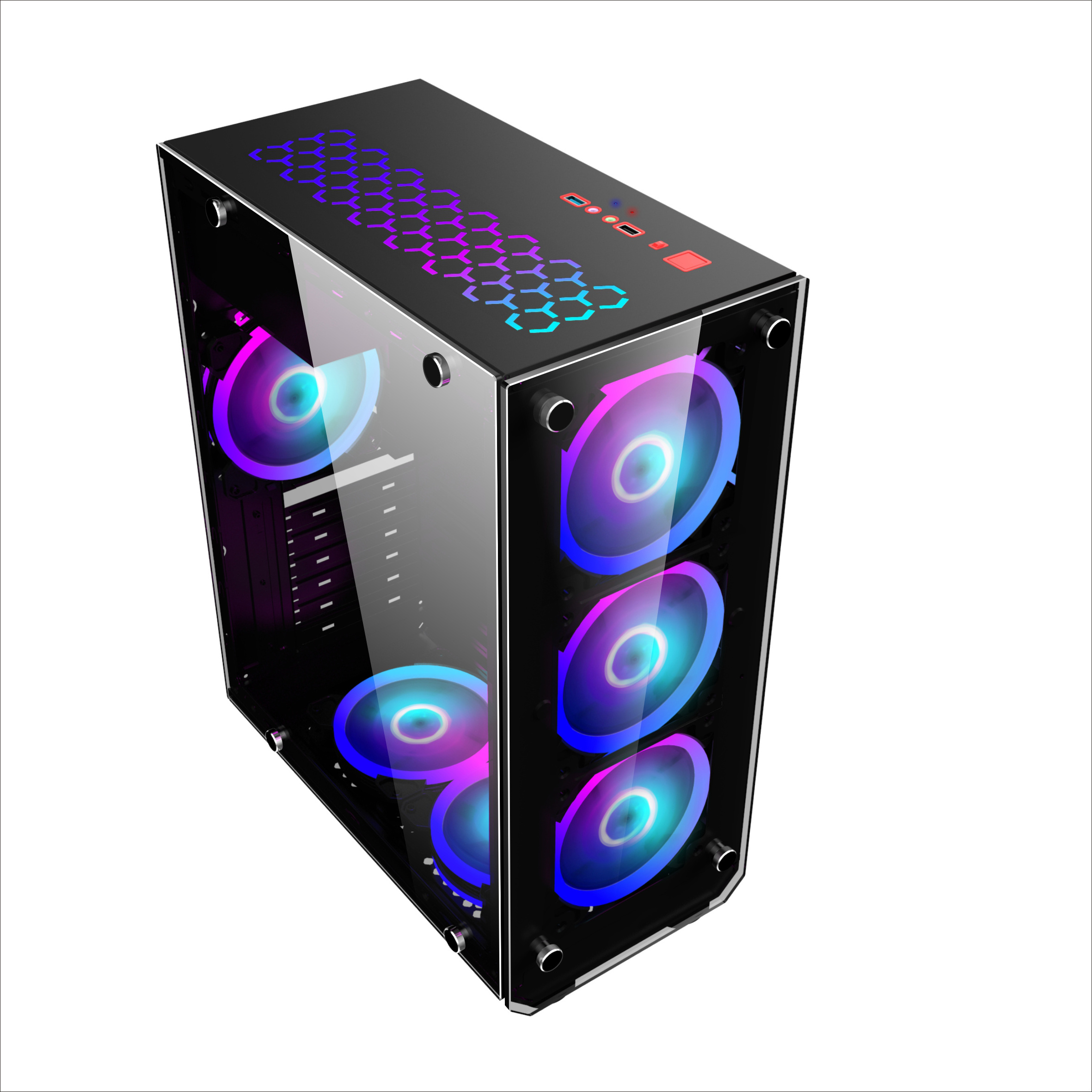 anime custom diy acrylic panel with lcd fan temperature display dustproof desktop pc gamer RGB gaming computer Case