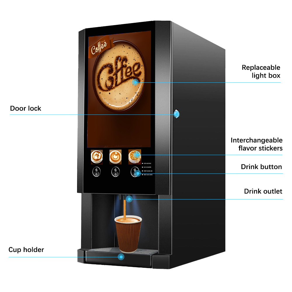 Intelligent Key Multifunctional Fully Automatic Original Vending 24 Hours Self-Service Coffee Maker Machine for Business