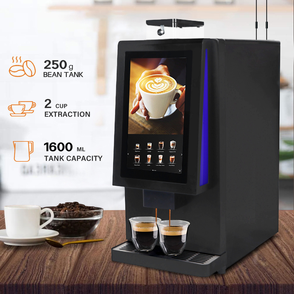 Fully Automatic Intelligent Multifunctional Stainless Steel Touch Screen Cappuccino Latte Coffee Vending Machine