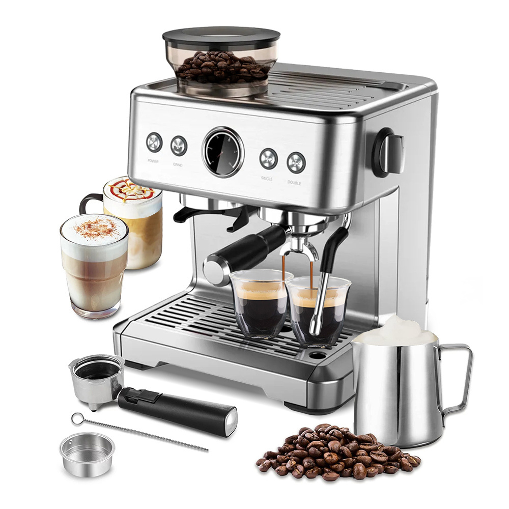 OEM Commercial 20 Bar Pump Electric Manual Semi-Automatic Espresso Coffee Maker Profesional Coffee Machine With Milk Frother