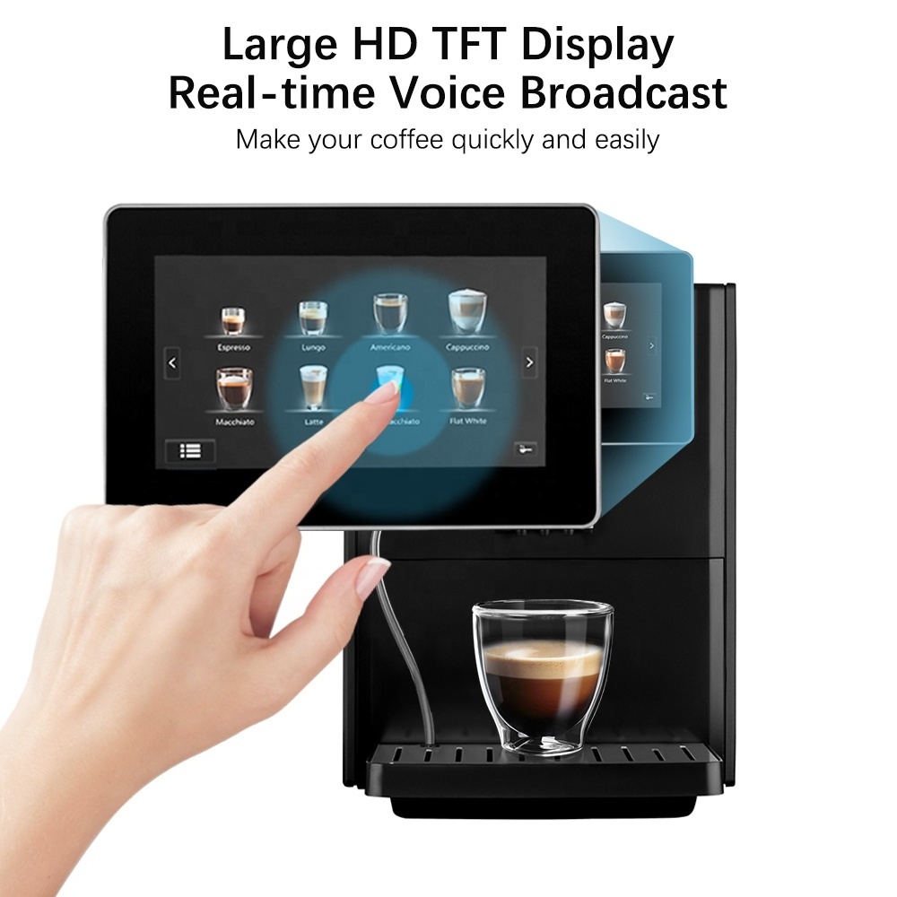 Custom Full Touch Colorful Visual Screen Electric Smart Fully Automatic Commercial Espresso Coffee Maker Machine