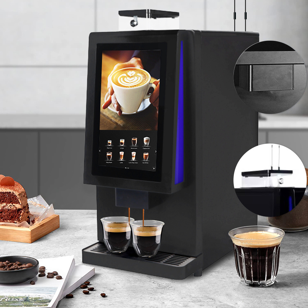 Fully Automatic Intelligent Multifunctional Stainless Steel Touch Screen Cappuccino Latte Coffee Vending Machine