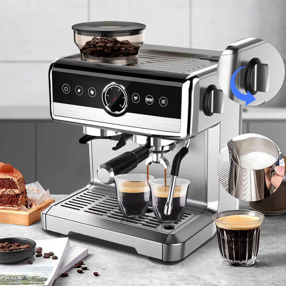 Wholesale Electric Smart Table Top Commercial Coffee Make Professional Semi-Automatic Expresso Coffee Machine With Bean Grinder