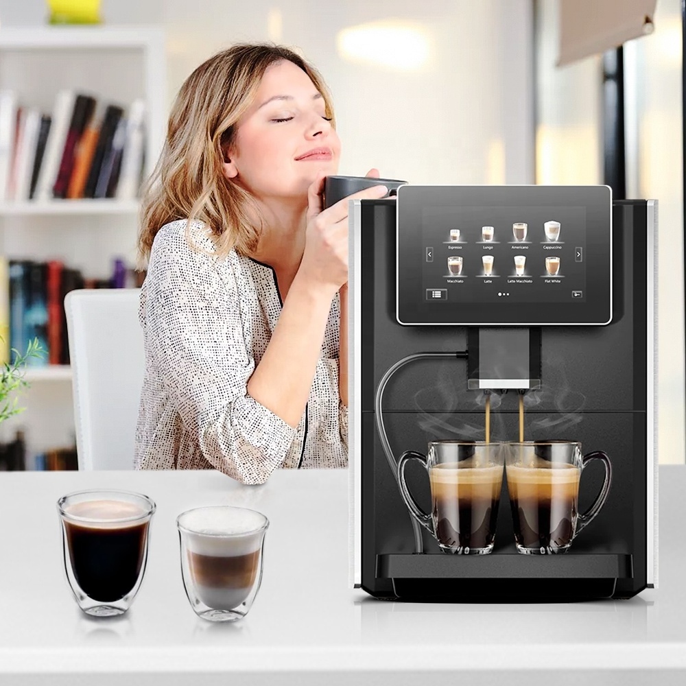 Custom Full Touch Colorful Visual Screen Electric Smart Fully Automatic Commercial Espresso Coffee Maker Machine