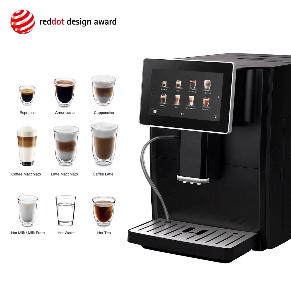 Custom Full Touch Colorful Visual Screen Electric Smart Fully Automatic Commercial Espresso Coffee Maker Machine