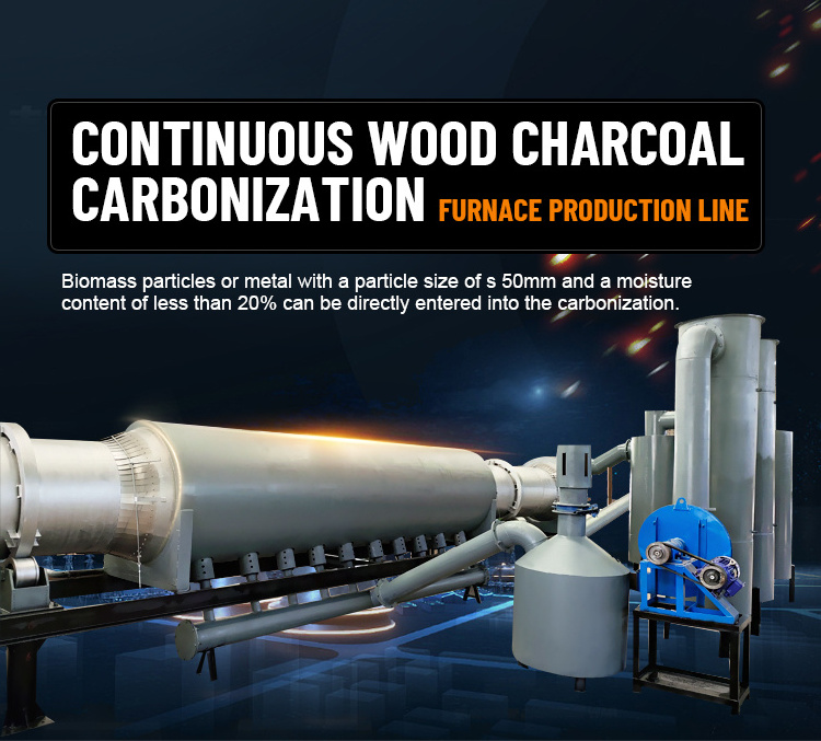 Wood Carbonization Pyrolysis Furnace Biochar Making Machine Charcoal Carbonization Smokeless Carbon Production Line