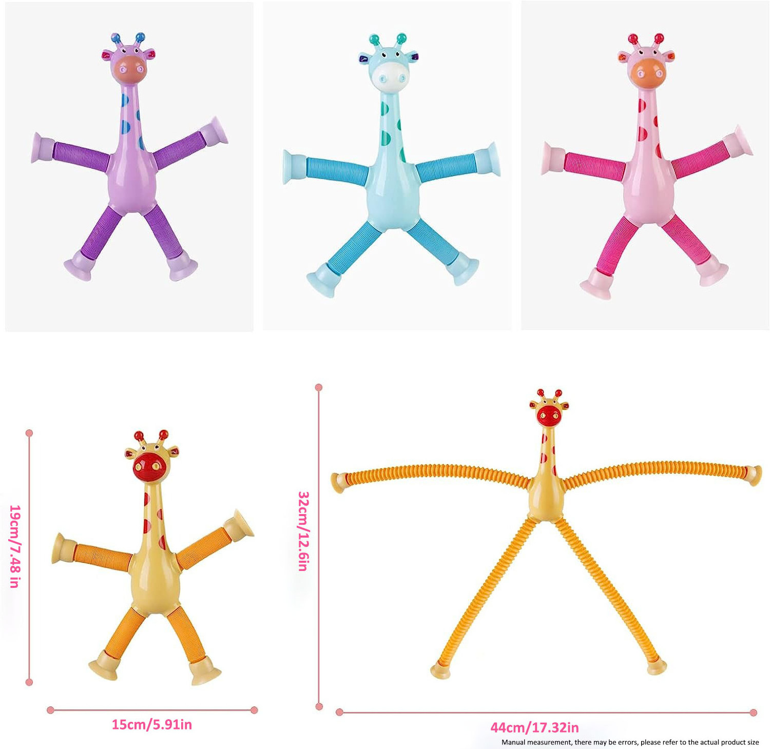 Hot Selling Telescopic Sucker Cup Tube Toy Adult Children Decompression Robot Giraffe Funny Educational Interactive Toy