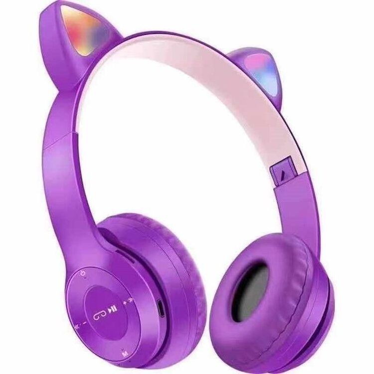 Hot Selling P47M Wireless Cat Headphones Cheap Gamer Gaming Wireless Headsets BT Stereo Hifi Earphone With TF Card With USB