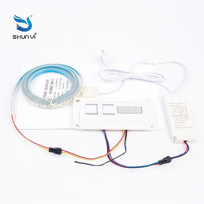 Smart Bathroom Mirror 12V Led Light Time Temperature Dimmable  Touch Sensor Switch With Defogger