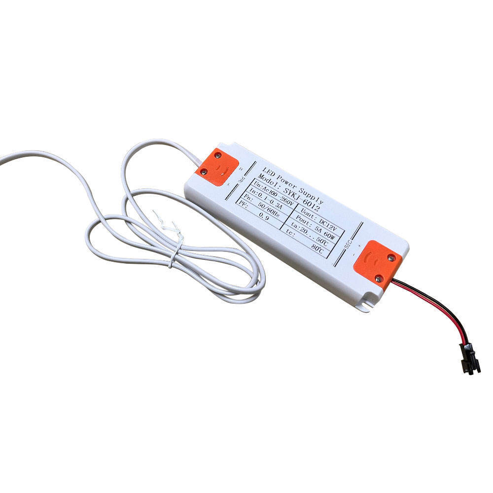 Factory custom wholesale Ultrathin Ac110-260V 12v/5A 60W LED Driver Connect  Fog Film Lighting Driver Switching Power Supply