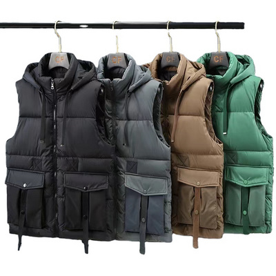 Custom Utility Fashion Sleeveless Vest Spring Thermal Soft Vests Casual Coats Male Cotton Men Thicken Waistcoat