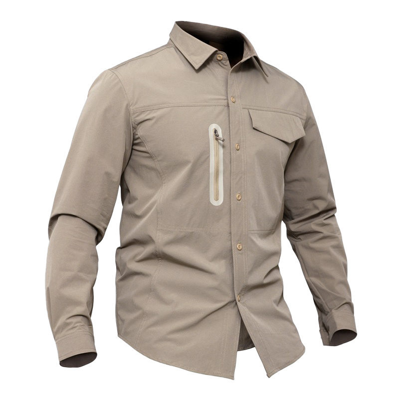 Custom Fishing Shirt Button Outdoor Sunscreen MenLong Sleeve Fishing Shirt