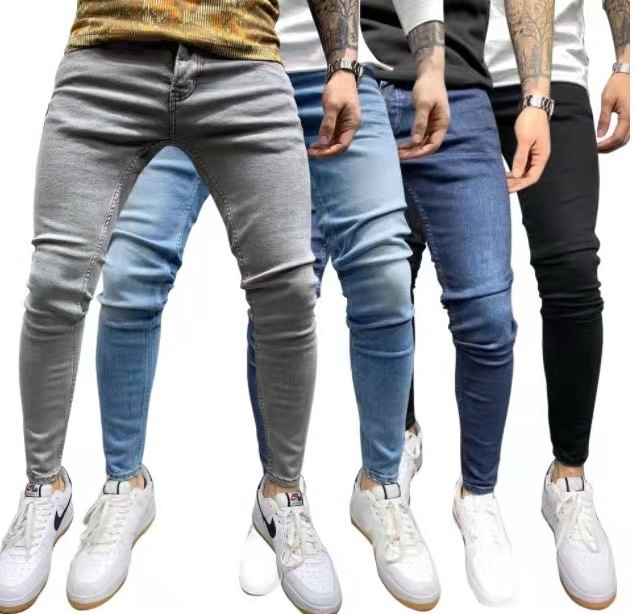 Factory Wholesale Good Quality Multi-pocket Leisure Pants Denim Jeans Skinny Jeans Men