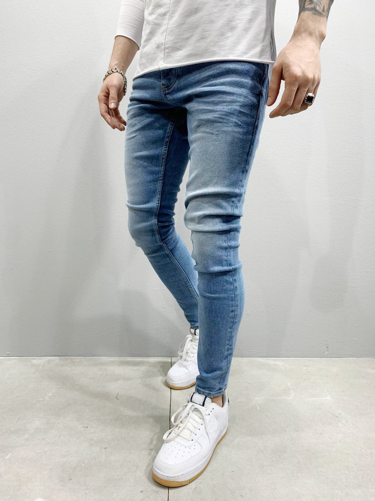 Factory Wholesale Good Quality Multi-pocket Leisure Pants Denim Jeans Skinny Jeans Men