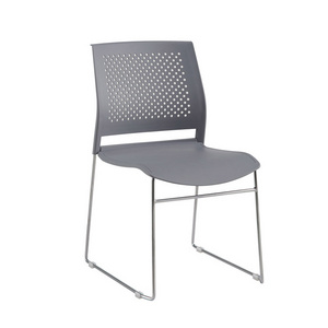 Public Seating Mobile Chair Mesh Back Arm Nesting Chair Seat Folded Up Guest Reception Meeting Chair