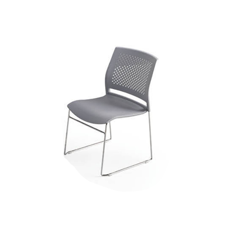 Public Seating Mobile Chair Mesh Back Arm Nesting Chair Seat Folded Up Guest Reception Meeting Chair