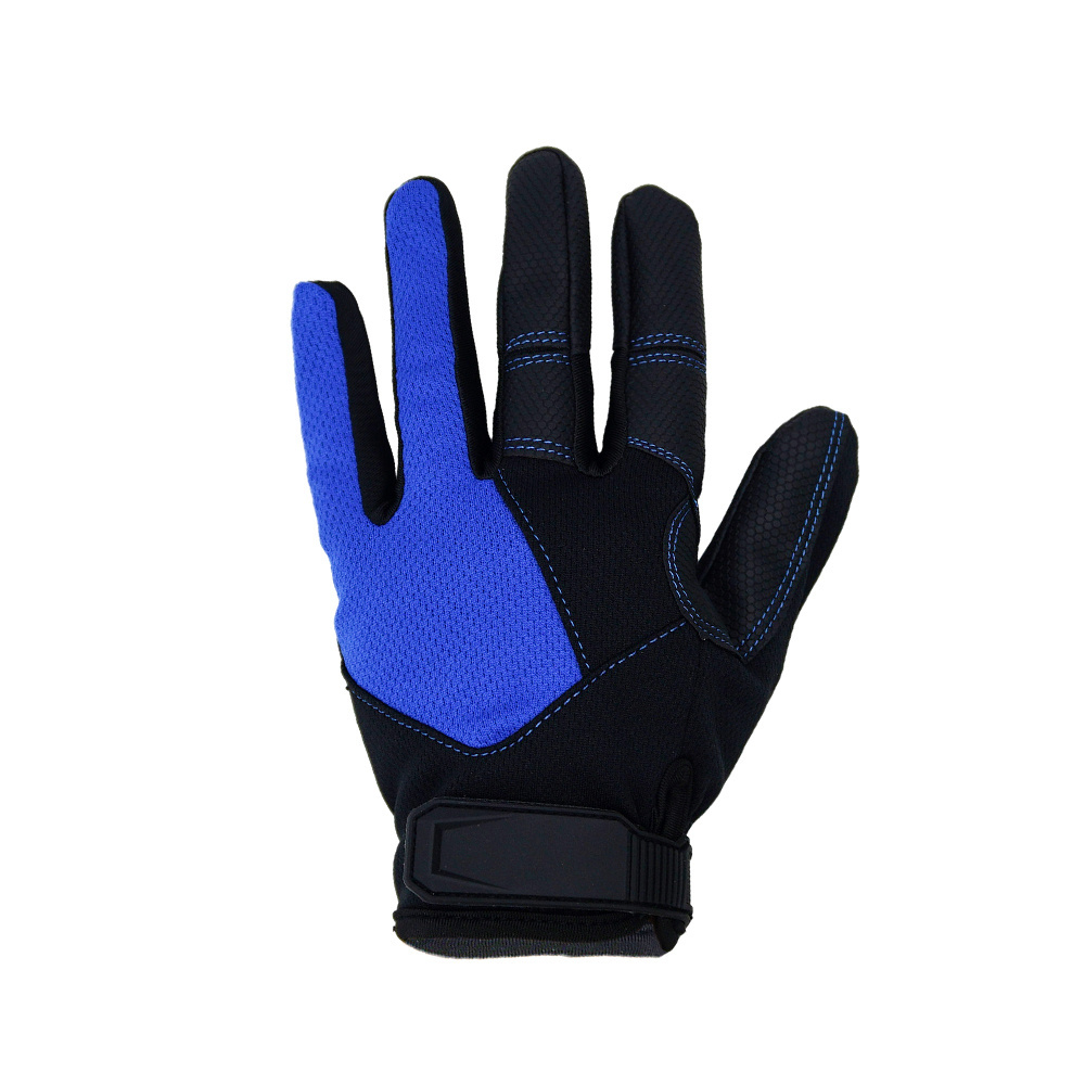 Women's summer sun protection Blue leather Lightweight Breathable Horse Riding gloves Sport