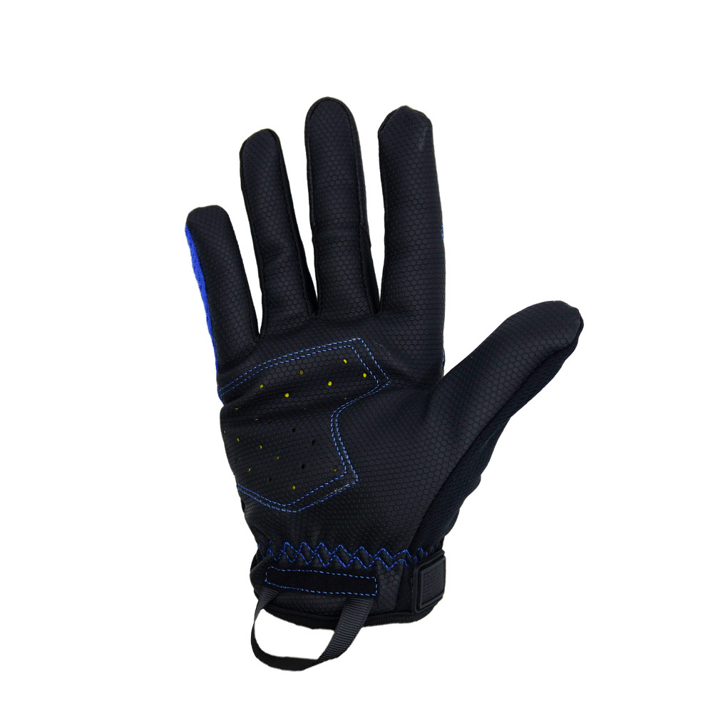 Women's summer sun protection Blue leather Lightweight Breathable Horse Riding gloves Sport