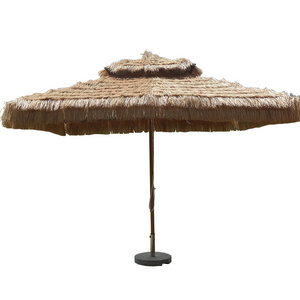 Natural Color Hawaii Hula Tiki Artificial Straw Thatched Beach Umbrella