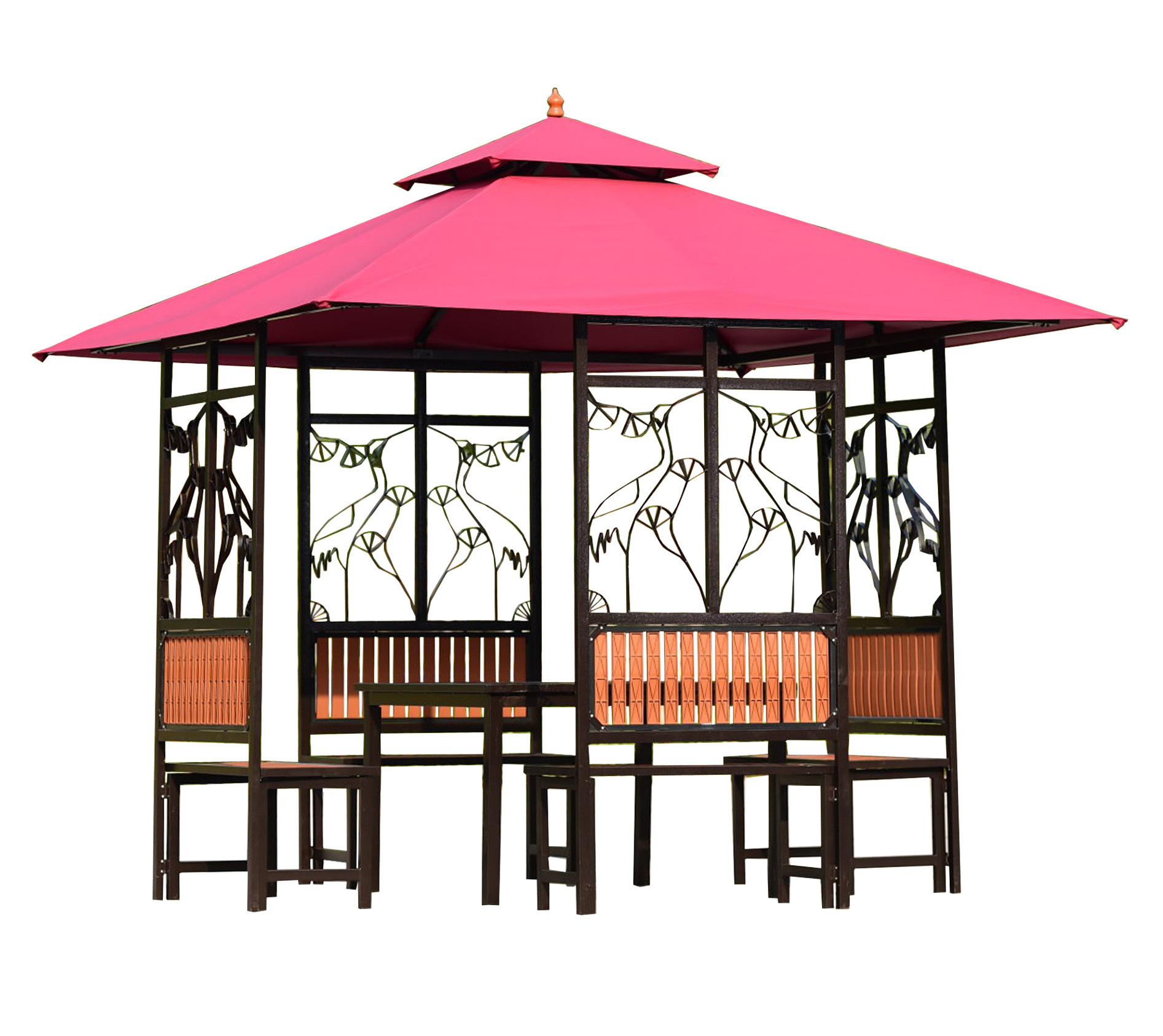 China Custom wholesale cheap jardin gazebo pavilion with curtains