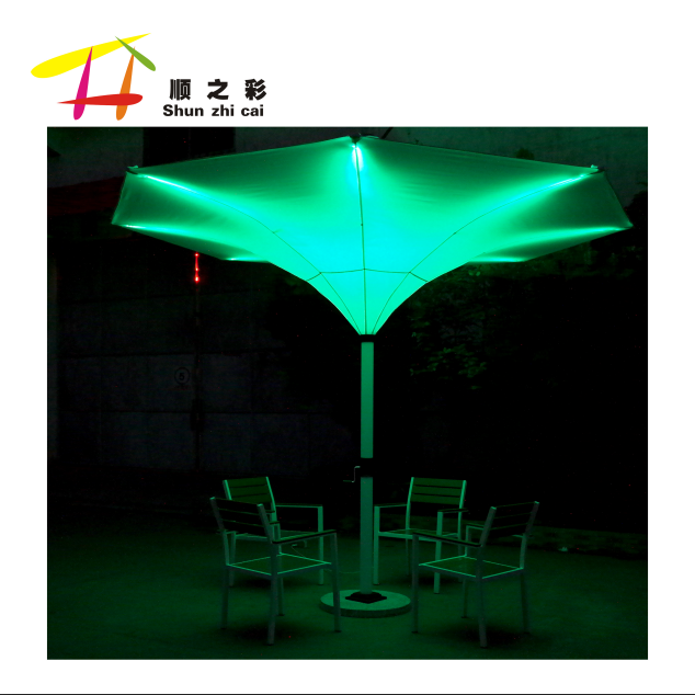 wholesale 8 ribs patio umbrella outdoor patio sun umbrella with LED light