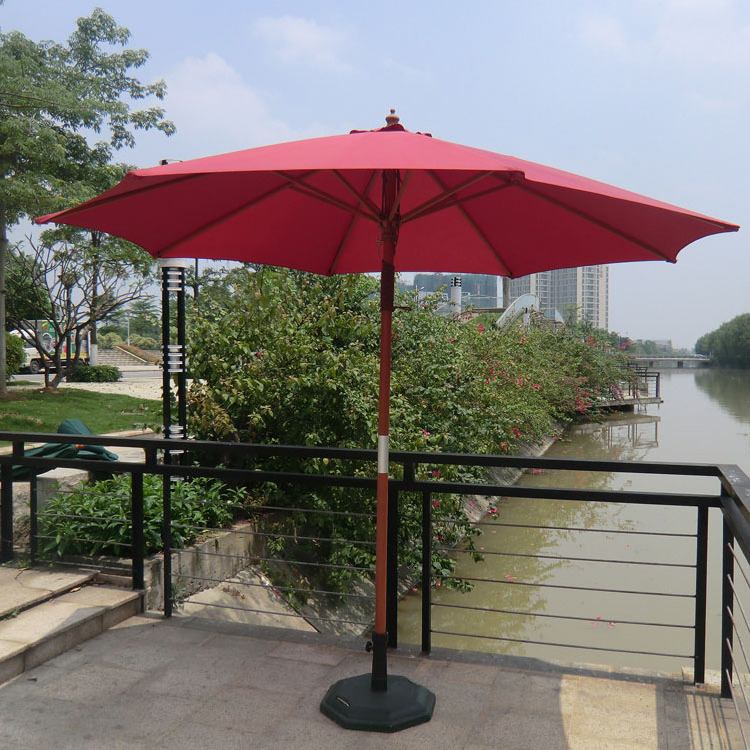 Promotional Outdoor UV protection wooden pole beach umbrella