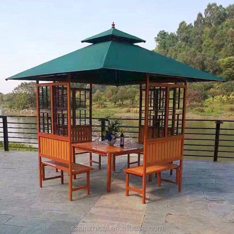 Iron Gazebo Garden Pavilion for Garden Outdoor with Waterproof Curtain