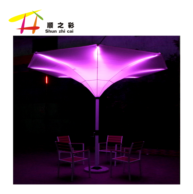 wholesale 8 ribs patio umbrella outdoor patio sun umbrella with LED light