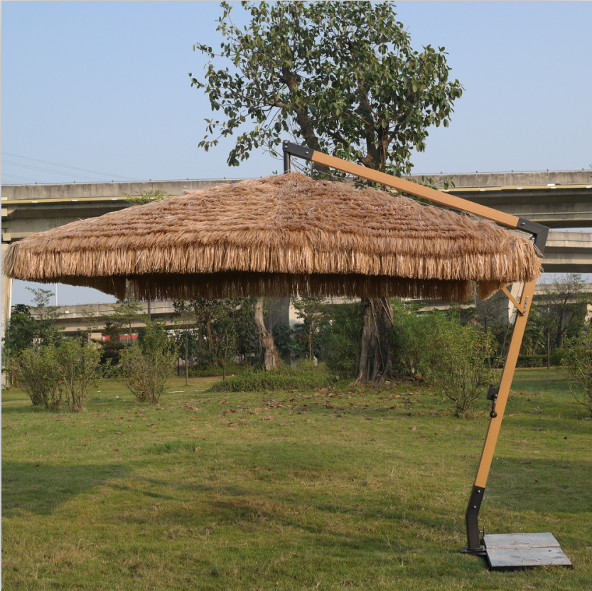 2022 factory hot sale outdoor furniture beach garden patio thatch straw umbrella for hotel restaurant swimming pool